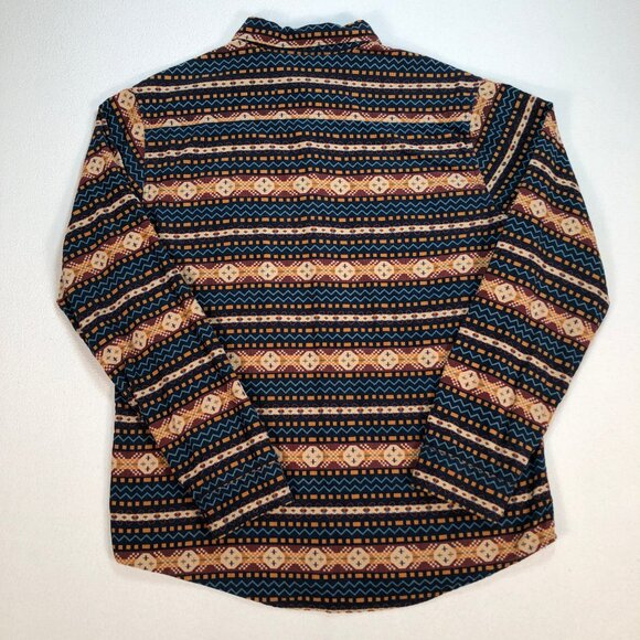 Roark Shirt Men's M Multicolor Aztec Flannel 100% Cotton Pocket Logo Button Down - Picture 2 of 16